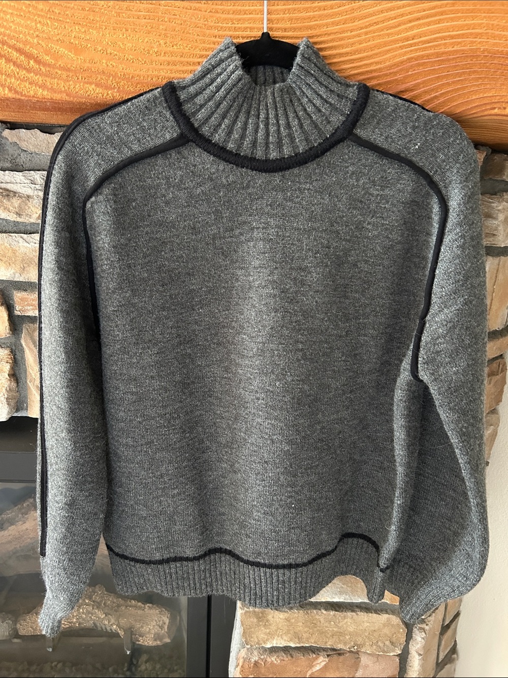 Women’s gray and black sweater - very warm for winter . Great shape.